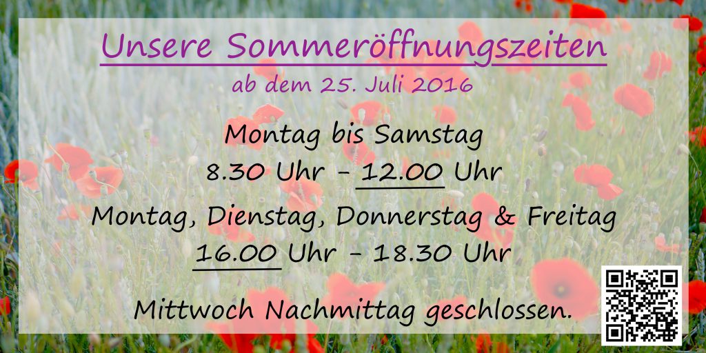 Sommeroeffnungszeiten